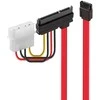 SATA Kabelis - LINDY Vidinis SATA Kabelis, Duomenims ir Energijai (5V) 1x7pin SATA, 0.3 m, Raudonas