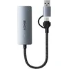 Tinklo Adapteris - LINDY USB 3.2 Gen 1 į 5G Ethernet Konverteris, 5Gbps, USB tipo A/C, Pilkas