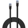 Tinklo Kabelis - LINDY Cat.6A U/FTP Plokščias Tinklo Kabelis, RJ45, M/M, 500MHz, 32AWG, 0.3 m, Juodas