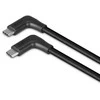 USB Kabelis - LINDY USB 3.2 Type C Laidas, M/M, 10Gbps, 60W PD, 90° Kampas, 0.5 m, Juodas