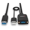 USB Kabelis - LINDY Hibridinis USB 3.2 Type A Laidas, 10Gbps, 35 m, Juodas