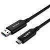 USB Kabelis - LINDY USB 3.2 Tipo A į C Hibridinis Laidas, 5Gbps, PVC Danga, 50 m, Juodas