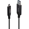 USB Kabelis - LINDY USB 3.2 Tipo A į C Hibridinis Laidas, 5Gbps, PVC Danga, 50 m, Juodas