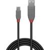 USB Kabelis - LINDY Anthra Line USB 2.0 Tipo A į Micro-B Laidas, M/M, 480Mbps, 0.5 m, Pilkas
