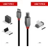 USB Kabelis - LINDY Anthra Line USB 2.0 Type C į B Laidas, M/M, 1 m, Juodas