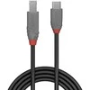 USB Kabelis - LINDY Anthra Line USB 3.2 Type C į B Laidas, M/M, 5Gbps, 4.5W, 1 m, Juodas