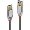 USB Kabelis - LINDY Cromo Line USB 3.2 Type A į A Laidas, M/M, 5Gbps, 0.5 m, Pilkas