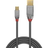 USB Kabelis - LINDY Cromo Line USB 2.0 Type A į Mini-B Laidas, M/M, 480Mbps, 0.5 m, Pilkas