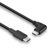 USB Kabelis - LINDY USB 2.0 Type C Laidas, M/M, 90° Dešiniu Kampu, 60W PD, 1 m, Juodas