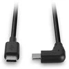 USB Kabelis - LINDY USB 2.0 Type C Laidas, M/M, 90° Dešiniu Kampu, 60W PD, 1 m, Juodas
