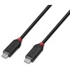 USB Kabelis - LINDY USB4 Type C Laidas, M/M, 40Gbps, 240W, 2 m, Juodas