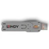 Lindy USB Priedas - Portų Blokatorius Raktas Nr. 40453/40463 ABS 18x75.16x12mm Oranžinis