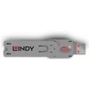 USB Prievado Blokatorius - LINDY USB A Prievado Blokatoriaus Raktas, Nr. 40450 ir 40460, 18x75.16x12mm, Rožinis