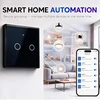 Qoltec 52712 išmanusis 2 kanalų šviesos jungiklis | Wi-Fi | Laikmatis | Tuya | Smart Life | Grūdintas stiklas | Juodas
