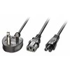 Maitinimo Kabelis - LINDY UK 3 Pin Kištukas į IEC C13 ir C5 Maitinimo Laidas, 10A/250V PVC, 2.5 m, Juodas