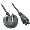 Maitinimo Laidas - LINDY UK 3 Pin Kištukas į C5 Maitinimo Laidas, 250V 2.5A PVC, 2 m, Juodas
