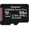 Atminties kortelė Kingston Canvas Select Plus MicroSDXC, 64 GB, su SD adapteriu