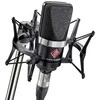 Neumann TLM 102 MT studijinis rinkinys - didelės diafragmos kondensatorinis mikrofonas su amortizuojančiu laikikliu, juodas
