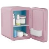 ELLE 4L mini fridge with LED make-up mirror, violetinė