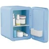 ELLE 4L mini fridge with LED make-up mirror, mėlynas
