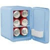 ELLE 4L mini fridge with LED make-up mirror, mėlynas