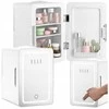 Mini fridge with LED make-up mirror ELLE 4L baltas