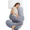 Nėštumo Pagalvė - Momcozy PP007 F-formos Parama Su Nuimamu Užvalkalu Pilka