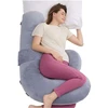 Nėštumo Pagalvė - Momcozy PP007 F-formos Parama Su Nuimamu Užvalkalu Pilka