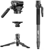 null Fotoaparato monopodas - COMAN M1 PRO V5 175 cm anglies pluošto vaizdo monopodas su hidrauline galvute