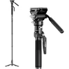 null Fotoaparato monopodas - COMAN M1 PRO V5 175 cm anglies pluošto vaizdo monopodas su hidrauline galvute