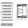 Paskirstymo Skydas Tibox 585x900x115mm; 5x24mod., Ip54, Potinkinis