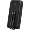 Gembird PB20-PD20-LCD-01 greito įkrovimo išorinė baterija su integruotais laidais, 20W, 20000 mAh, juodas
