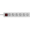 Ilgiklis - LINDY 6 Schuko Lizdų Prailgintuvas su Jungikliu, 1.4 m, Baltas