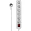 Ilgiklis - LINDY 6 Schuko Lizdų Prailgintuvas su Jungikliu, 1.4 m, Baltas