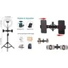 Puluz LED Žiedinė Lempa - 26cm su 1.1m Stovu, 3 Telefono Laikikliais, USB Maitinimu