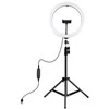 Puluz LED žiedinė lempa 30cm, su trikoju stovu iki 1.1m ir telefono laikikliu, USB