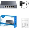 Šakotuvas Tinklo Jungiklis - Cudy 5-Port 2.5G Lengvai Valdomas, 25 Gbit/s, VLAN, Juodas