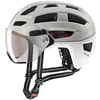 Šalmas - Uvex Finale Visor Full-Face Dviračių Šalmas, IAS Fit Sistema, 56–61 cm, Balta/Pilka