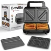 Skrudintuvas Virtuvės prietaisai - Breville 3-in-1 sumuštinių keptuvė VST098X, nelimpančios plokštės, šaltas rankenėlė