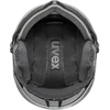 Slidinėjimo šalmas UVEX Wanted Visor pro V juodas matinis, dydis 54–61 cm