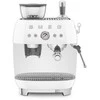 Kavos Aparatas - Smeg Espresso Aparatas su Integruotu Malūnėliu Dviejų Termoblokų Baltas