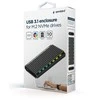 GEMBIRD EE2280-U3C-03 USB 3.1 korpusas M.2 NVMe diskams su foniniu apšvietimu aliuminio