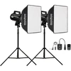Studijinio blykstinio apšvietimo rinkinys - Godox EazyFlow Studio Starter Kit 2×400 Ws, 60×60 cm „Bowens“ softbokso tipo šviesdėžės, DM16 paleidiklis, 280 cm stovai