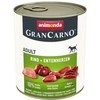 Animonda Grancarno adult 800g suaugusių šunų konservai su jautiena ir ančių širdelėmis MR