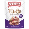 RINTI Filetto vištiena fillet with duck hearts- drėgnas ėdalas šunims – 100g
