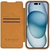 Dėklas Nillkin Qin Prop Leather iPhone 16 (ruda)