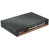 Tinklo Jungiklis - HiSmart 16-Port PoE Jungiklis 1000Mbps 2 Uplinks 250W Galia Juodas