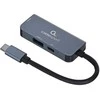 GEMBIRD A-CM-COMBO3-02 Multi Port Adapteris USB type C 3in1 USB port + HDMI + PD sidabrinis