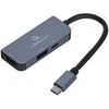 GEMBIRD A-CM-COMBO3-02 Multi Port Adapteris USB type C 3in1 USB port + HDMI + PD sidabrinis