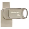 Patriot Memory Tab T560 64GB USB atmintinė, dviguba USB 120MB/s (PS64GT560DS5D), Sidabrinis